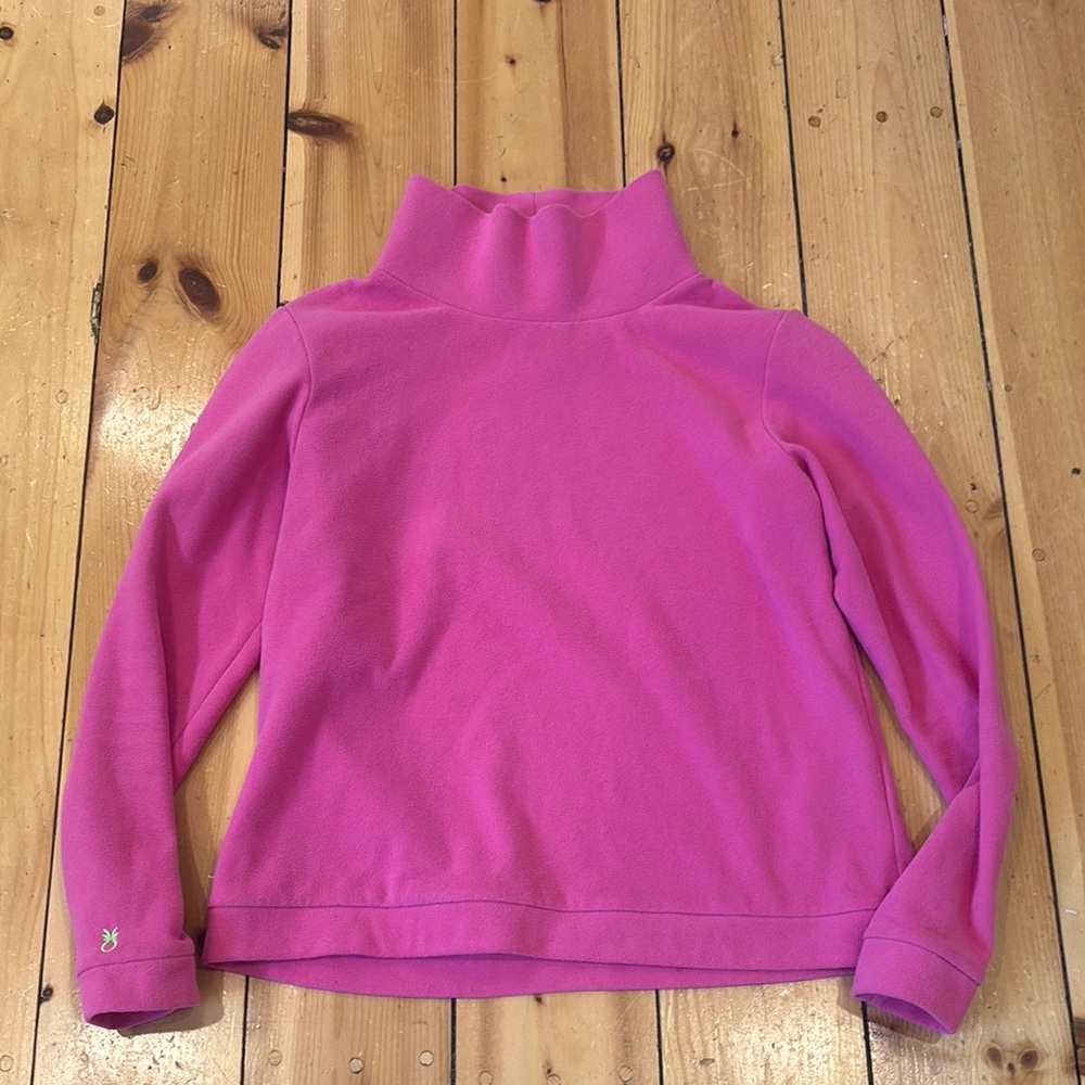 Dudley Stephens Pink Turtleneck Terry Fleece